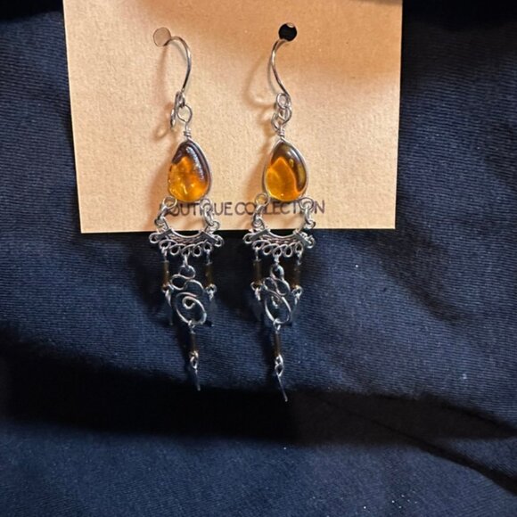 🌙 Amber Boho Dangle Earrings | Cassandra & Co. Boutique Collection - Picture 3 of 5